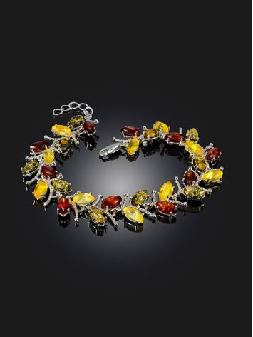 Floral Motif Amber Bracelet, image , picture 2