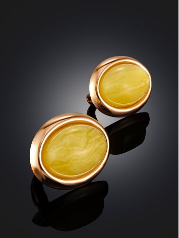 Lustrous Honey Amber Earrings, image , picture 2