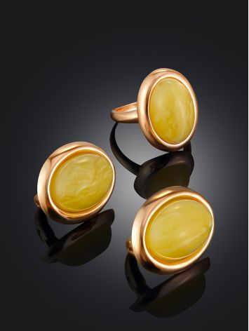 Lustrous Honey Amber Earrings, image , picture 4