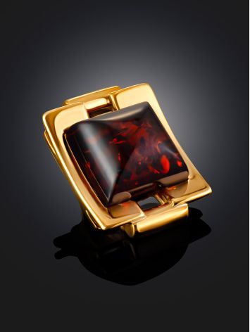 Classy Gilded Pendant With Natural Baltic Amber, image , picture 2