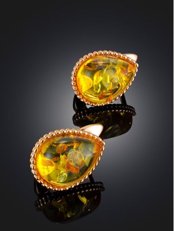 Lustrous Lemon Amber Earrings, image , picture 2
