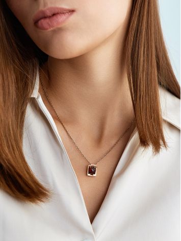 Classy Gilded Pendant With Natural Baltic Amber, image , picture 3