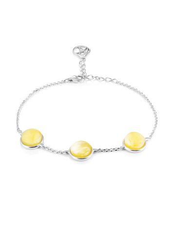 Elegant Chain Bracelet With Amber Details, image 