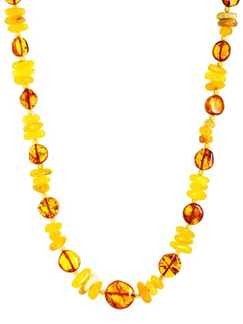 Wonderful Multicolor Amber Beaded Necklace, image 