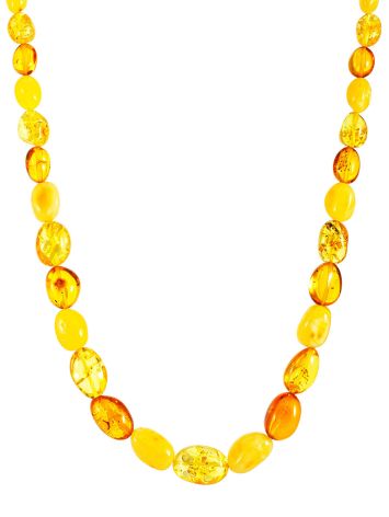Boho Chic Amber Beaded Necklace, image 