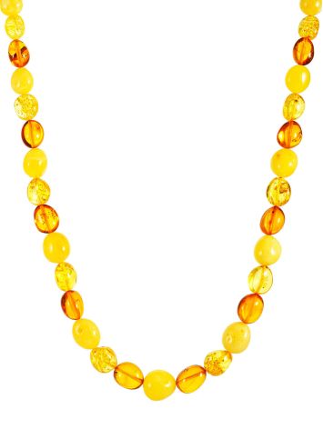 Boho Chic Style Amber Beaded Necklace, image 