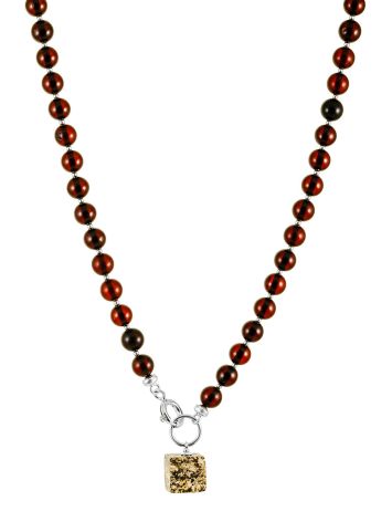 Designer Amber Beads With Geometric Pendant, image 