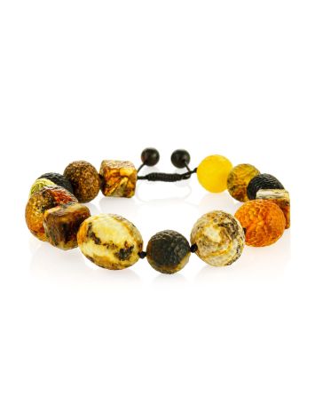 Textured Amber Beaded Bracelet, image 