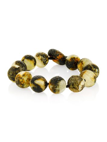 Textured Amber Beaded Bracelet, image 