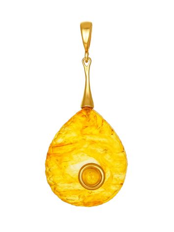 Textured Amber Drop Pendant, image 