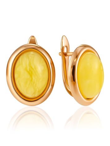 Lustrous Honey Amber Earrings, image 