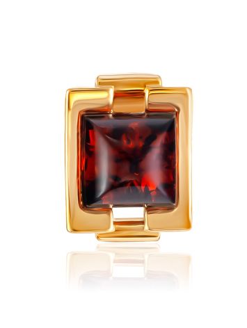 Classy Gilded Pendant With Natural Baltic Amber, image 