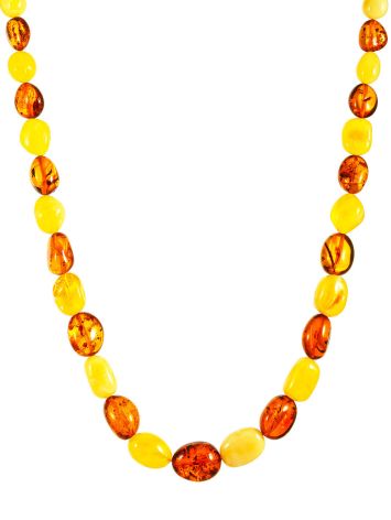 Two Tone Amber Beaded Necklace, image 