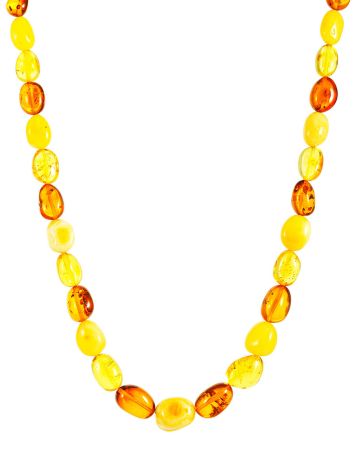 Lustrous Natural Amber Beaded Necklace, image 