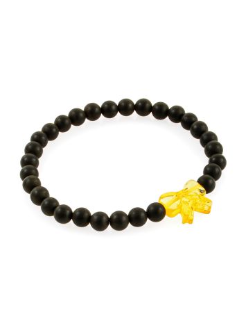Beaded Amber Bracelet With Luminous Bow, image , picture 3