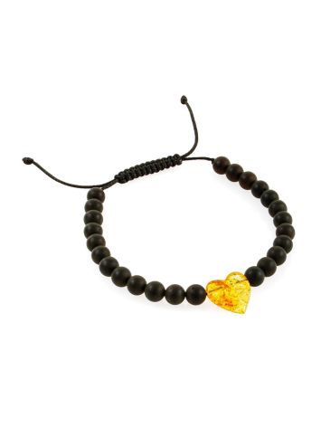 Cute Heart Motif Amber Shamballa Bracelet For Kids, image , picture 3