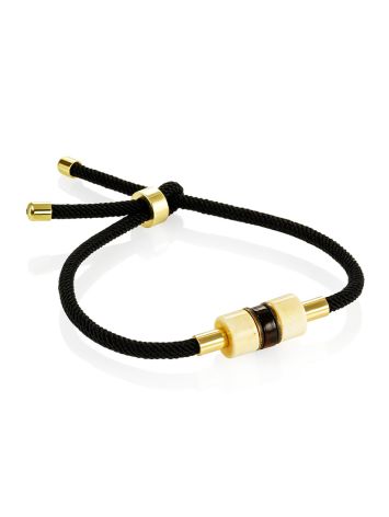 Unisex Style Lace Bracelet With Amber Charms, image , picture 3