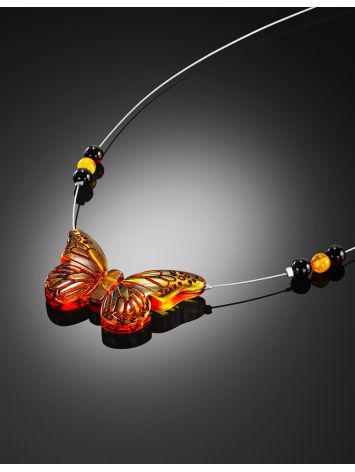 Lightweight Amber Necklace The Butterfly, image , picture 2