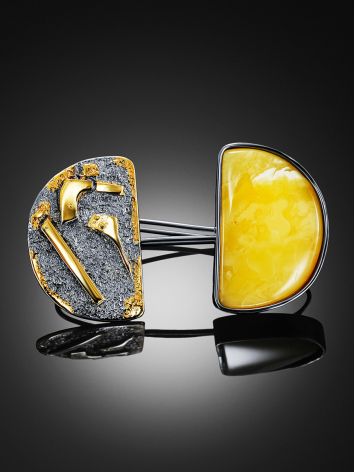 Striking asymmetrical amber hook earrings, image , picture 2