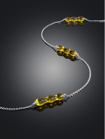 Subtle Design Chain Necklace With Amber, image , picture 2