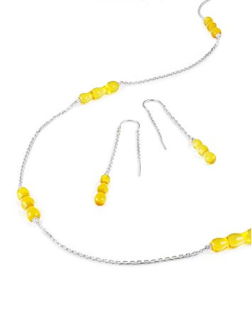 Subtle Design Chain Necklace With Amber, image , picture 5
