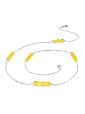 Subtle Design Chain Necklace With Amber, image , picture 4
