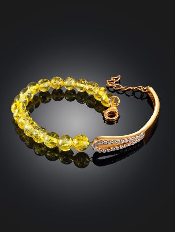 Refined Gilded Bracelet With Amber And Crystals, image , picture 2