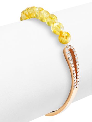 Refined Gilded Bracelet With Amber And Crystals, image , picture 3