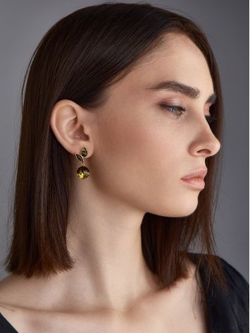 Chic Green Amber Apple Earrings, image , picture 3