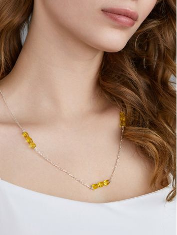 Subtle Design Chain Necklace With Amber, image , picture 3
