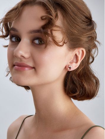 Gilded Elephant Earrings With Amber, image , picture 3