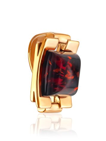Classy Gilded Pendant With Natural Baltic Amber, image , picture 4