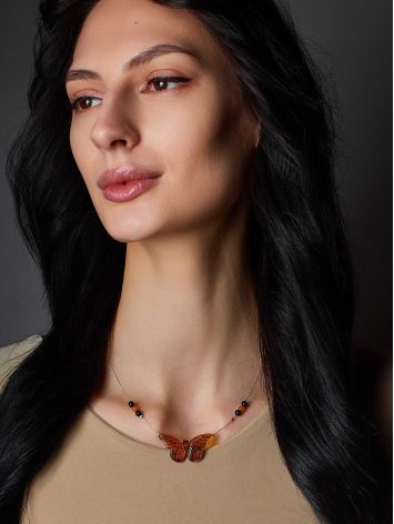 Lightweight Amber Necklace The Butterfly, image , picture 4