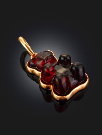 Cherry Amber Teddy Bear Pendant, image , picture 2