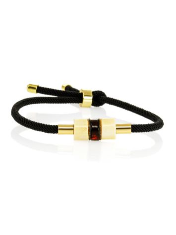 Unisex Style Lace Bracelet With Amber Charms, image 