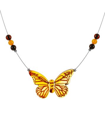 Lightweight Amber Necklace The Butterfly, image 