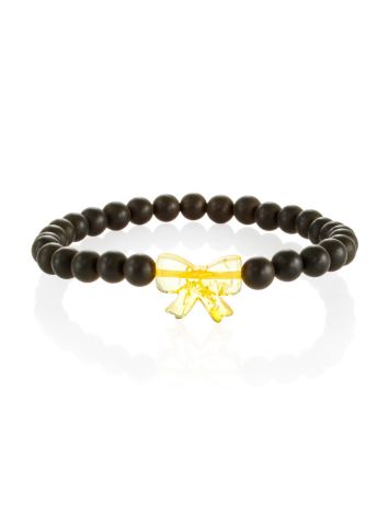Beaded Amber Bracelet With Luminous Bow, image 