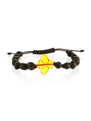 Chic Amber Shamballa Bracelet With Bright Bee For Kids, image 