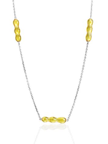 Subtle Design Chain Necklace With Amber, image 