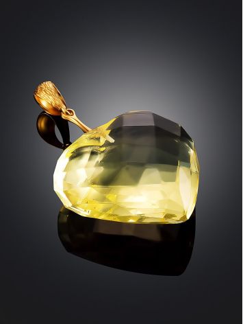 Luminous Faceted Amber Heart Pendant, image , picture 2