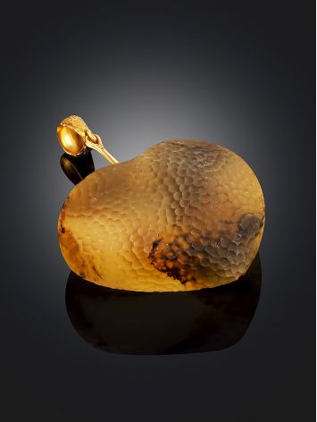 Bold Textured Amber Heart Pendant, image , picture 2