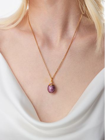 Egg Pendant With Pink Enamel And Crystal The Romanov, image , picture 4