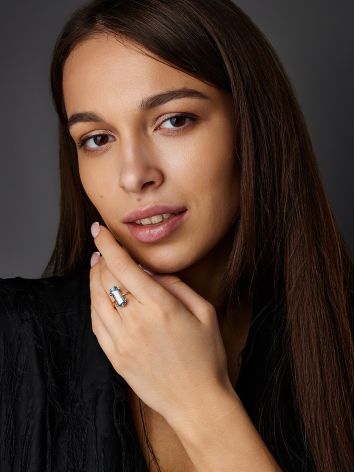 Chic Gold Topaz Diamond Ring, Ring Size: 8.5 / 18.5, image , picture 5