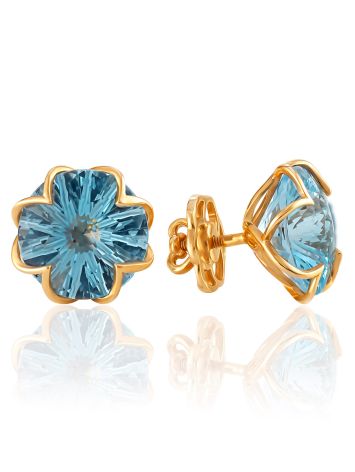 Versatile Blue Topaz Stud Earrings, image 