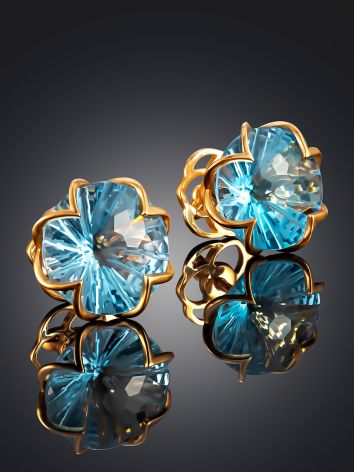 Versatile Blue Topaz Stud Earrings, image , picture 2