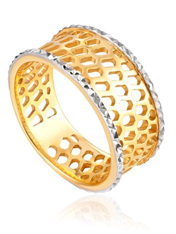 Cut Out Design Bicolor Band Ring, Ring Size: 6.5 / 17, image 