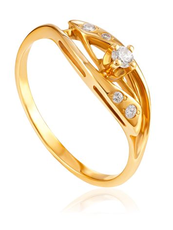 Cut Out Design Ring With Dazzling Crystals, Ring Size: 8 / 18, image 