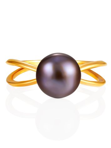 Minimalist Dark Pearl Ring, Ring Size: 6 / 16.5, image , picture 3