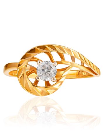 Cut Out Design Ring With Crystal, Ring Size: 5.5 / 16, image , picture 3