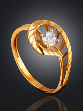 Cut Out Design Ring With Crystal, Ring Size: 5.5 / 16, image , picture 2